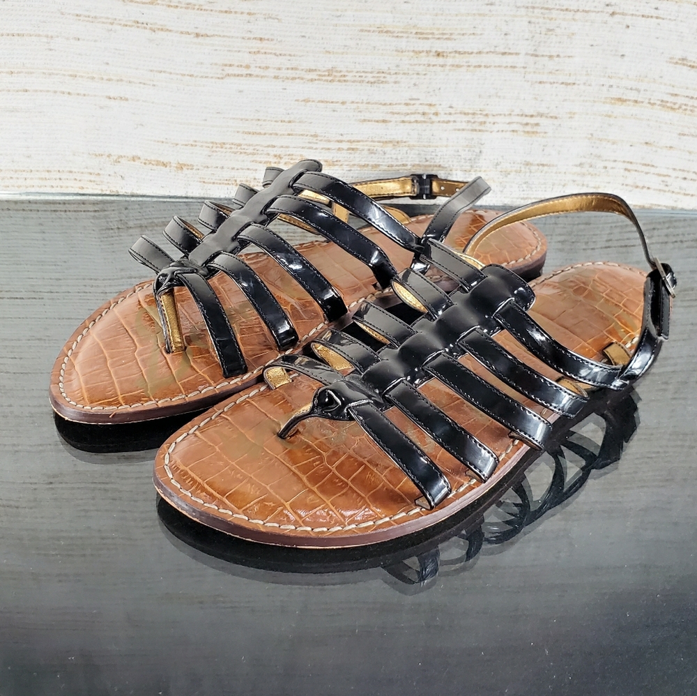 Sam Edelman Hamilton Size 8 M Black Leather Sandal